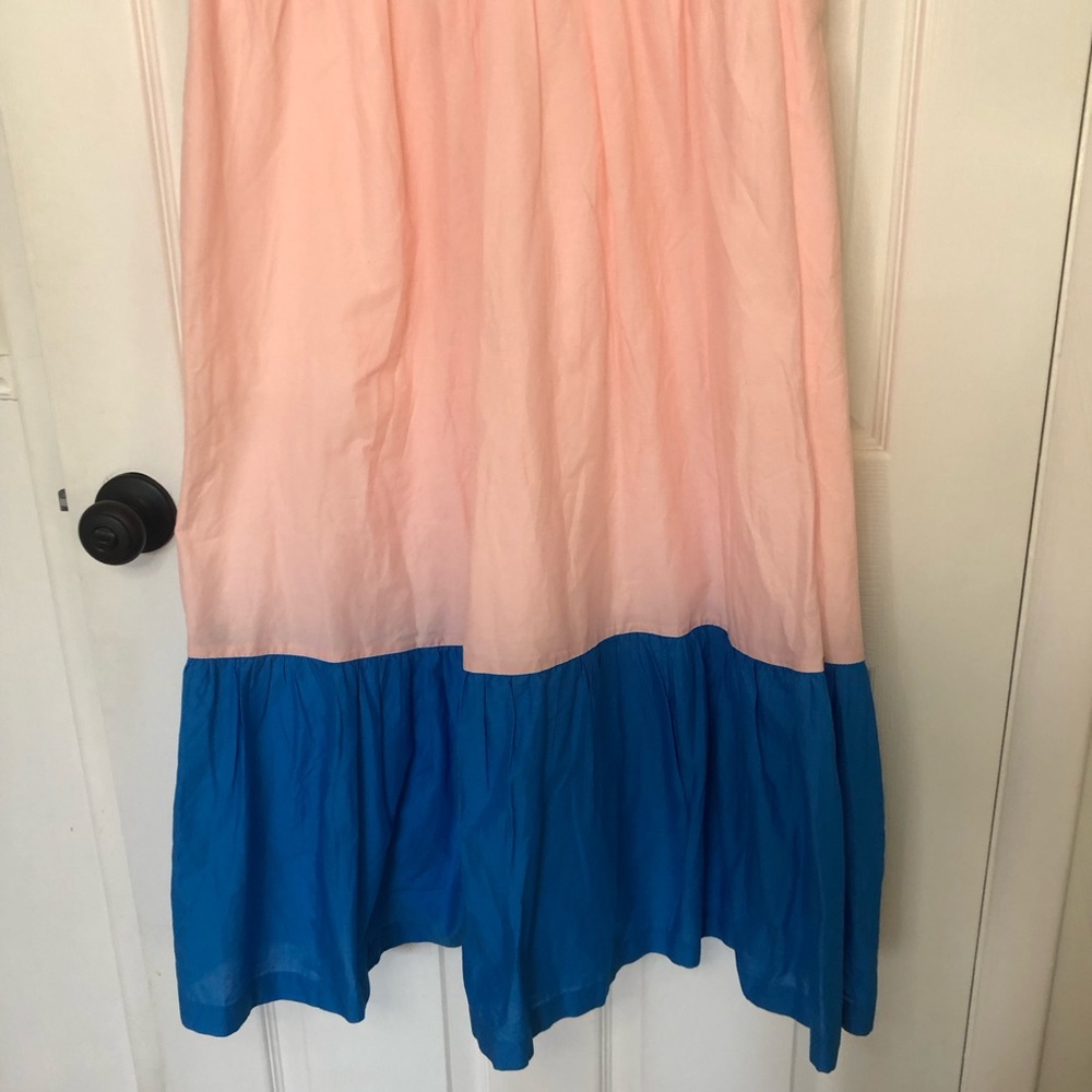 J Crew Colorblock Tie Front Cutout Midi Dress - Picture 6 of 13